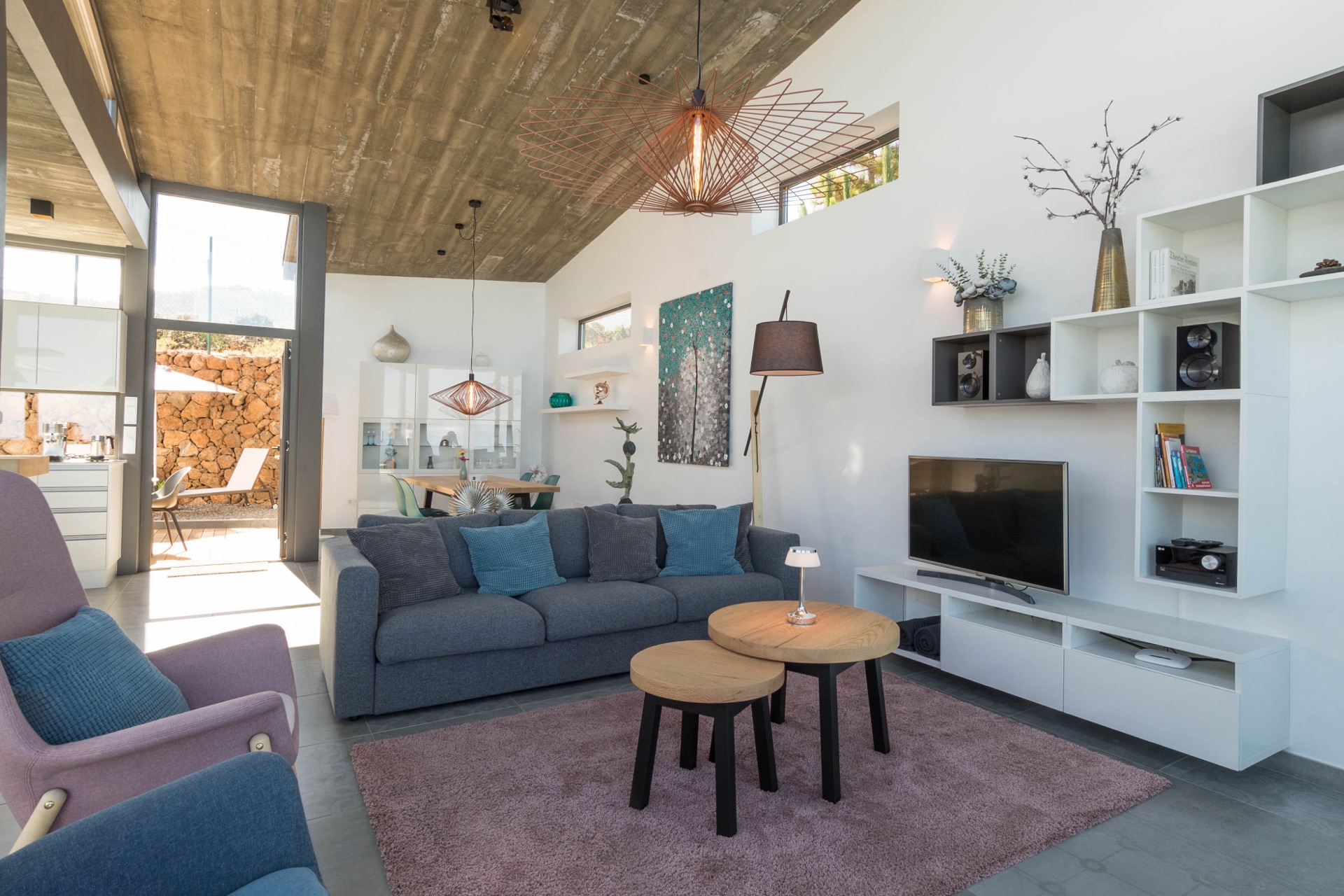 Wohnbereich der Casa mit Designermöbeln